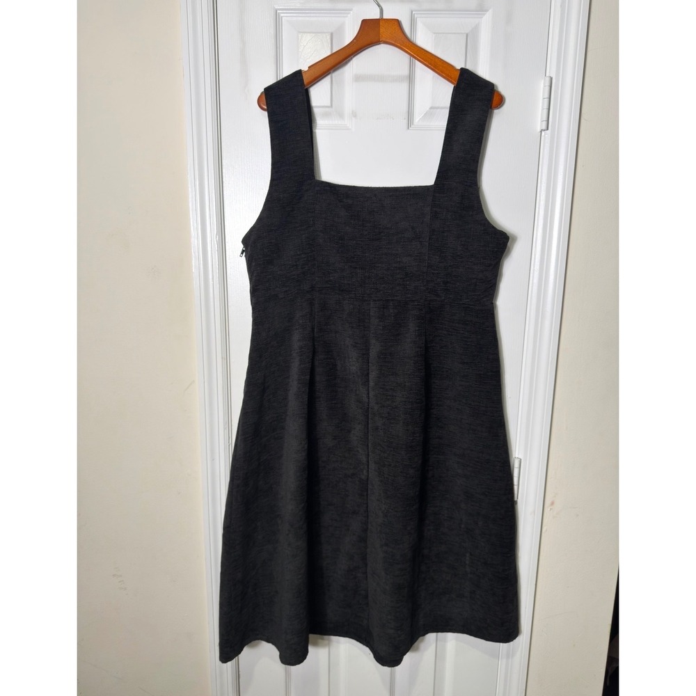 Disturbia Lace-Up Pinafore Midi Dress Black Gothic Grunge US 16